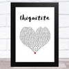ABBA Chiquitita White Heart Song Lyric Music Art Print