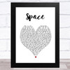 Biffy Clyro Space White Heart Song Lyric Music Art Print