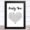 The Flying Pickets Only You White Heart Song Lyric Music Art Print