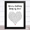 The New Seekers Never Ending Song of Love White Heart Song Lyric Music Art Print