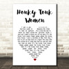 The Rolling Stones Honky Tonk Women White Heart Song Lyric Music Art Print