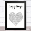 The Shires Crazy Days White Heart Song Lyric Music Art Print