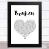 Trisha Yearwood Broken White Heart Song Lyric Music Art Print