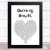 We The Kings Queen of Hearts White Heart Song Lyric Music Art Print