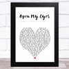 Buckcherry Open My Eyes White Heart Song Lyric Music Art Print