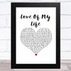 Carly Simon Love Of My Life White Heart Song Lyric Music Art Print
