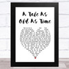 Celine Dion A Tale As Old As Time White Heart Song Lyric Music Art Print