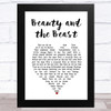 Celine Dion Beauty and the Beast White Heart Song Lyric Music Art Print