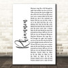 Fleetwood Mac Rhiannon White Script Song Lyric Print