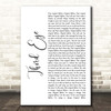 Florence + The Machine Third Eye White Script Song Lyric Print
