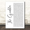 Fun. The Gambler White Script Song Lyric Print