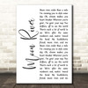 Henry Mancini Moon River White Script Song Lyric Print