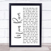 Henry Mancini Moon River White Script Song Lyric Print