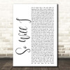 Hillsong United So Will I White Script Song Lyric Print