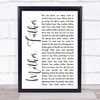 Journey Mother, Father White Script Song Lyric Print