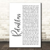 Audrye Sessions Relentless White Script Song Lyric Print