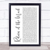 Mark Morrison Return of the Mack White Script Song Lyric Print