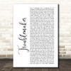 Olly Murs Troublemaker White Script Song Lyric Print