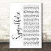 Seether Sympathetic White Script Song Lyric Print