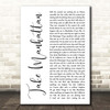 Soul Asylum Take Manhattan White Script Song Lyric Print