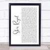Tarrus Riley She's Royal White Script Song Lyric Print