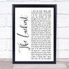 Ben Folds The Luckiest White Script Song Lyric Print