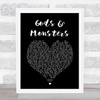 Lana Del Rey Gods & Monsters Black Heart Song Lyric Print