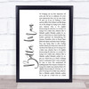 The Courteeners Better Man White Script Song Lyric Print