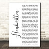 The Gaslight Anthem Handwritten White Script Song Lyric Print