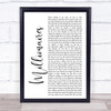 The Script Millionaires White Script Song Lyric Print