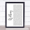 The Script Nothing White Script Song Lyric Print