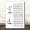 Tones And I Dance Monkey White Script Song Lyric Print