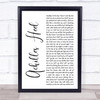 Toploader Achilles Heel White Script Song Lyric Print