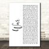 Bob Marley War White Script Song Lyric Print