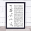 Cearul How To Stay Aligned White Script Song Lyric Print
