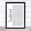 Daughtry Undefeated White Script Song Lyric Print