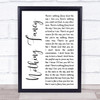 Dave Barnes Nothing Fancy White Script Song Lyric Print