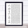 Dionne Warwick That's What Friends Are For White Script Song Lyric Print
