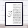 Disclosure Latch White Script Song Lyric Print