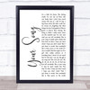 Ellie Goulding Your Song White Script Song Lyric Print
