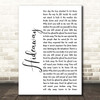 Erasure Hideaway White Script Song Lyric Print