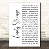 Eric Clapton Lonely Stranger White Script Song Lyric Print