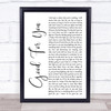 Josh Gracin Good For You White Script Song Lyric Wall Art Print