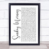 Maroon 5 Sunday Morning White Script Song Lyric Wall Art Print