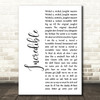 M-Beat Incredible White Script Song Lyric Wall Art Print