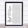 Monica Angel Of Mine White Script Song Lyric Wall Art Print