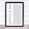 Mumford & Sons Blind Leading The Blind White Script Song Lyric Wall Art Print