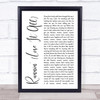 Naughty Boy Runnin' (Lose It All) White Script Song Lyric Wall Art Print