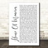 Panic! At The Disco House Of Memories White Script Song Lyric Wall Art Print