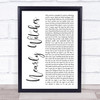 Panic! At The Disco Nearly Witches (Ever Since We Met...) White Script Song Lyric Wall Art Print